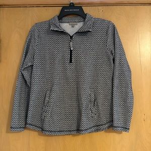 t by talbots navy and white patterned halfzip jacket!